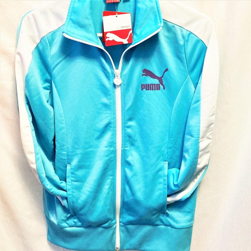 NWT Women Jacket Puma Women M L Aqua Purple track casual